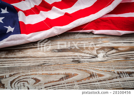 American flag on wood background . 28108456