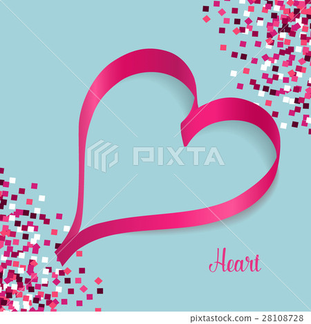 Ribbons shaped as hearts. Vector illustration 28108728