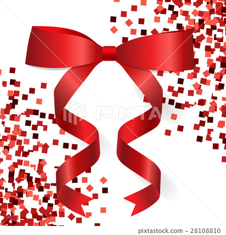 Shiny red ribbon. Vector illustration-插圖素材 [28108810] - PIXTA圖庫