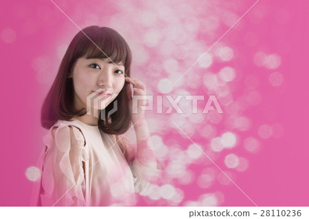 Young female CG synthesis of semi-long hair Young female CG synthesis of semi-long hair 28110236
