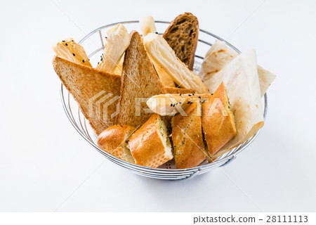 Basket with different kinds of fresh bread Basket with different kinds of fresh bread 28111113