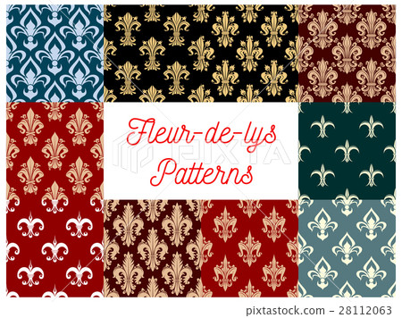 Fleur-de-lis vector patterns set of french lily 28112063