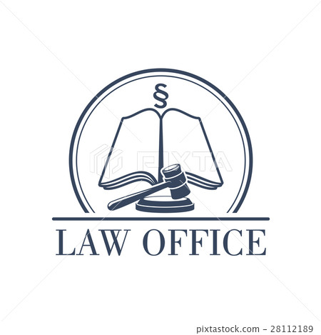 Law office vector legal icon of gavel and code - Stock Illustration ...