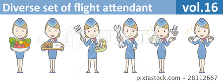 穿藍色制服vol.16的空中小姐的例證 28112667
