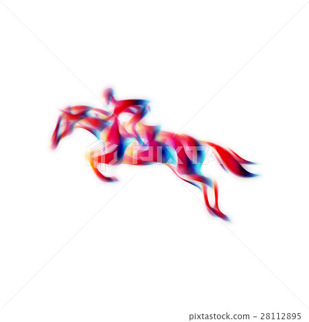 Horse race. Equestrian sport. Silhouette of racing 28112895