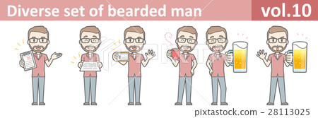 Illustration of men who wore glasses and bearded vol. 10 28113025