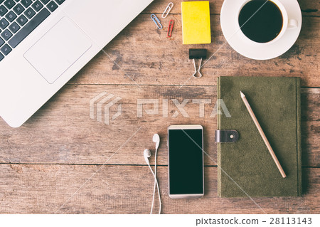 Business accessory. Laptop and smart phone Business accessory. Laptop and smart phone 28113143