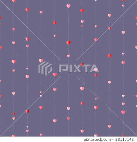 Vector seamless heart pattern on starry texture bg 28113148
