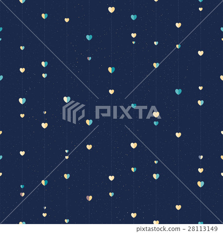 Vector seamless heart pattern on starry texture bg 28113149