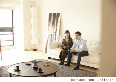 Tower apartment living Relaxing couple 28115842