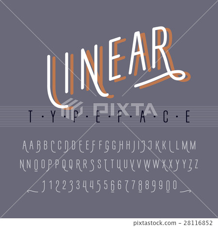 Linear Letter Design Linear letters and numbers. Decorative typeface - Stock Illustration ...