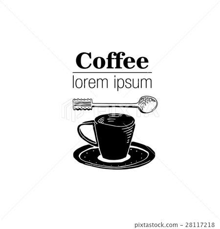 Vintage Style logo with coffee cup. Vintage Style logo with coffee cup. 28117218
