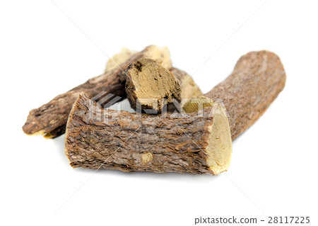 Licorice or liquorice root sticks isolated white 28117225