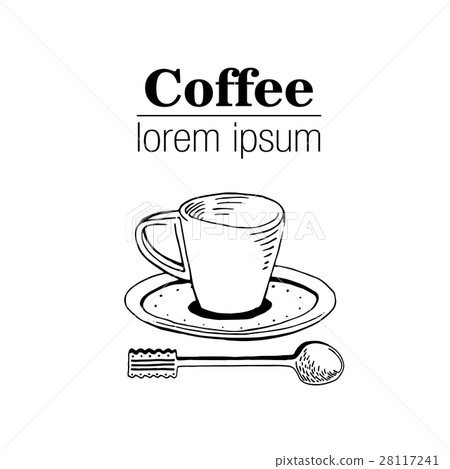 Vintage Style logo with coffee cup. Vintage Style logo with coffee cup. 28117241