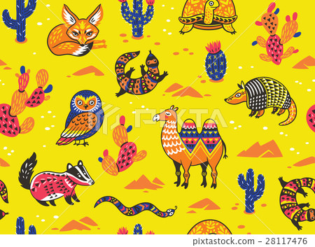 Seamless pattern with desert animals Seamless pattern with desert animals 28117476