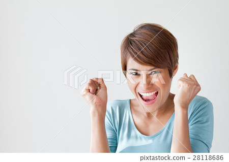smiling, happy, positive, excited woman smiling, happy, positive, excited woman 28118686