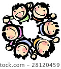 People who connect hands with a smile and look up at the sky 28120459