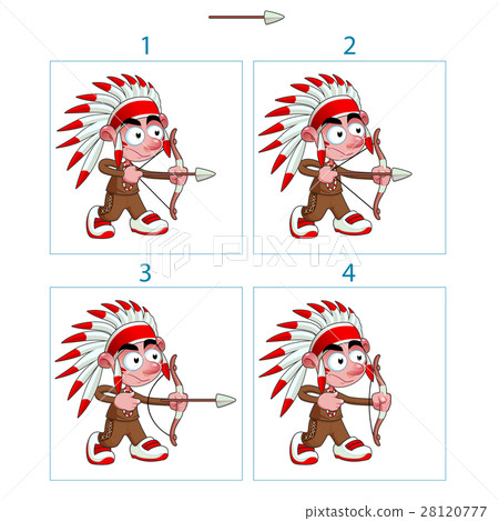Animation of native boy with bow and arrow 28120777