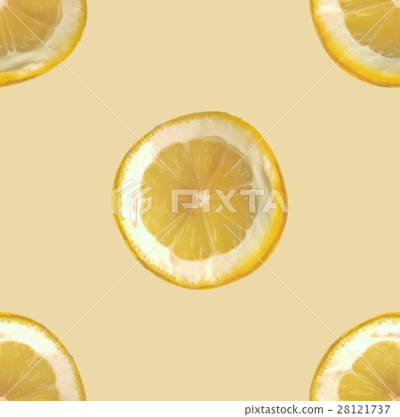 Seamless background with slices of lemon - Stock Illustration [28121737 ...
