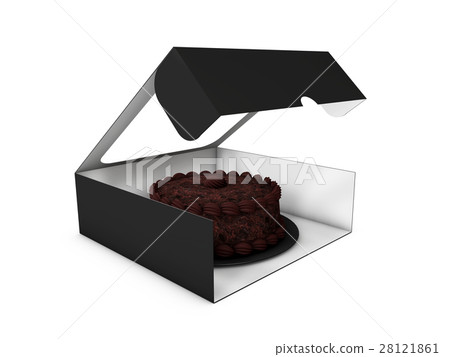 3d Illustration of Open Paper Box for Cookies or 28121861