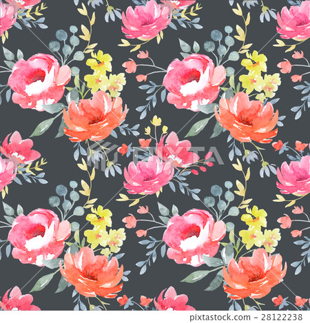 Watercolor vector floral pattern - Stock Illustration [28122238] - PIXTA