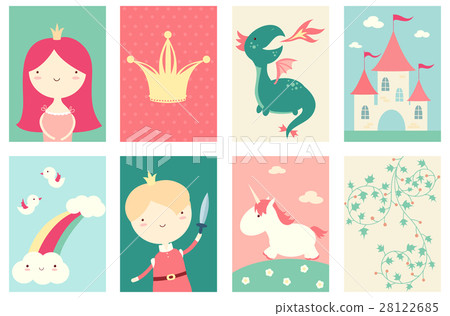 Set of banners with cute fairy-tale characters 28122685