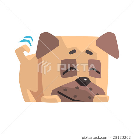 Sleeping Little Pet Pug Dog Puppy With Collar Sleeping Little Pet Pug Dog Puppy With Collar 28123262