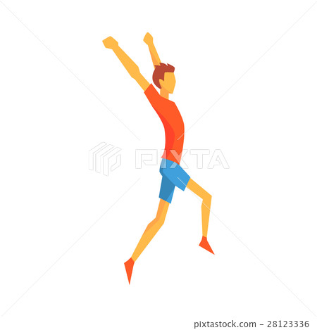 Man Crossing Finish Line Winning, Male Sportsman Man Crossing Finish Line Winning, Male Sportsman 28123336