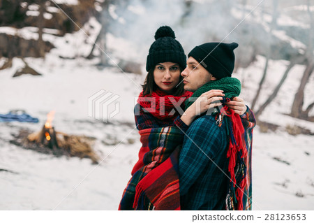 Guy and girl at a picnic. Guy and girl at a picnic. 28123653