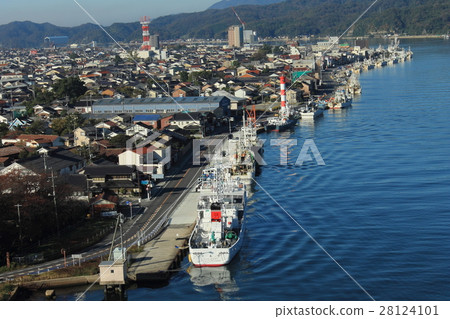 Sakaiminato市和污水處理系統的城市景觀 - 從大阪分公司的視圖 28124101