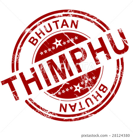 Red Thimphu stamp Red Thimphu stamp 28124380