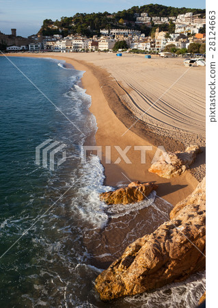 Beach in Tossa de Mar Town on Costa Brava 28124663