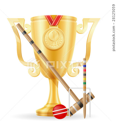 croquet cup winner gold stock vector illustration 28125059
