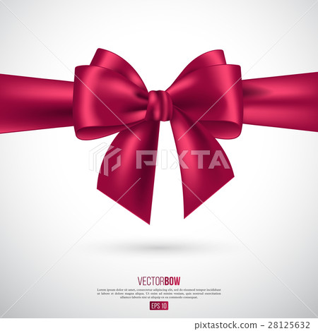 Realistic pink bow and ribbon. 28125632