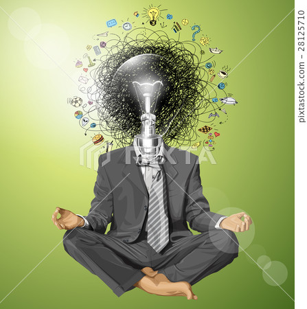Vector Businessman in Lotus Pose Meditating Vector Businessman in Lotus Pose Meditating 28125710