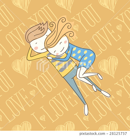 Vector Seamless Card With Couple 03 [Converted] 28125737