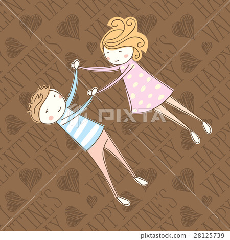 Vector Seamless Card With Couple 05 [Converted] 28125739