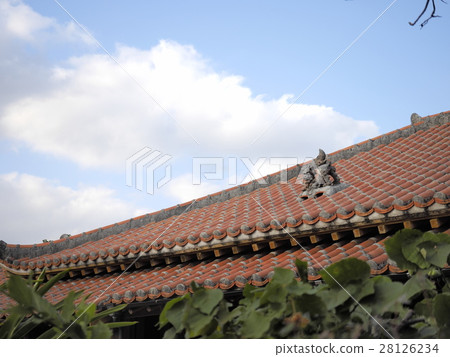 Okinawa red tile and Shisa Okinawa red tile and Shisa 28126234