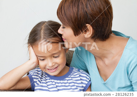 mother kissing her daughter with love and care mother kissing her daughter with love and care 28126235