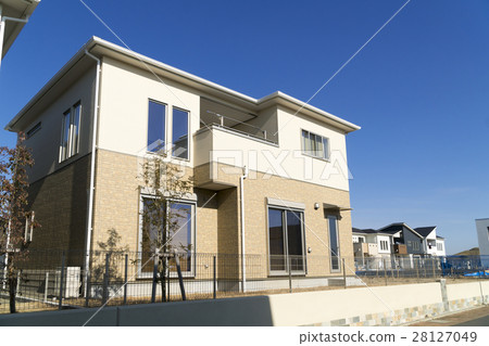 看太陽的住宅住宅區圖像藍天 看太陽的住宅住宅區圖像藍天 28127049