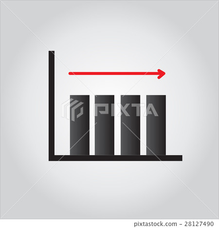 Graph Icon isolated on grey background. - Stock Illustration [28127490 ...