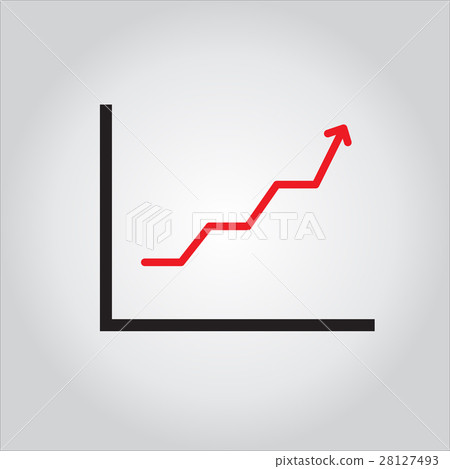 Graph Icon isolated on grey background. - Stock Illustration [28127493 ...
