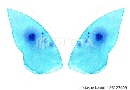 Watercolor butterfly wings isolated on white - Stock Illustration ...
