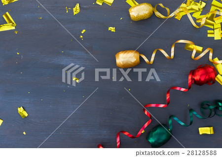Carnaval decorations on dark wooden background Carnaval decorations on dark wooden background 28128588