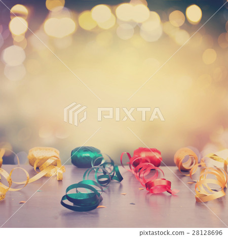 Carnaval decorations on dark wooden background Carnaval decorations on dark wooden background 28128696