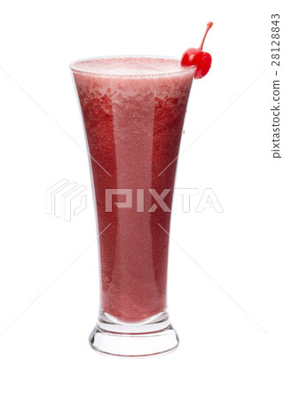 Raspberry or Red Smoothie In Glass Isolated 28128843