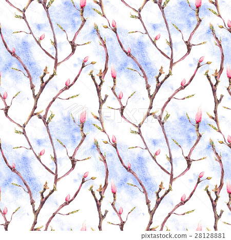 Seamless Pattern with Blooming Tree Branches - Stock Illustration ...