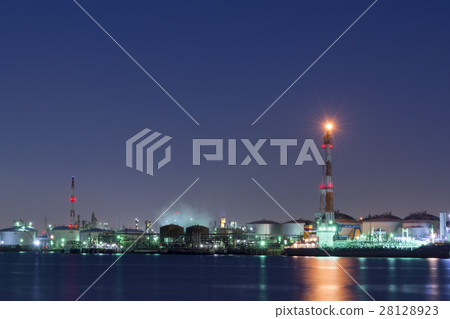 Factory night view Kawasaki 28128923