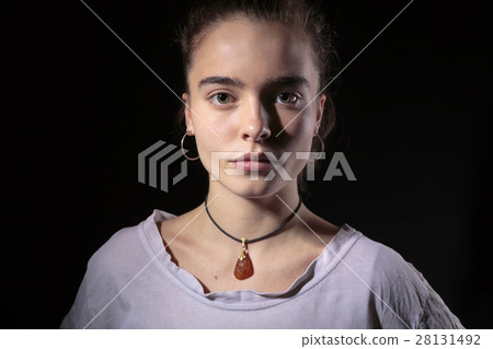 portrait of a beautiful woman with black background portrait of a beautiful woman with black background 28131492