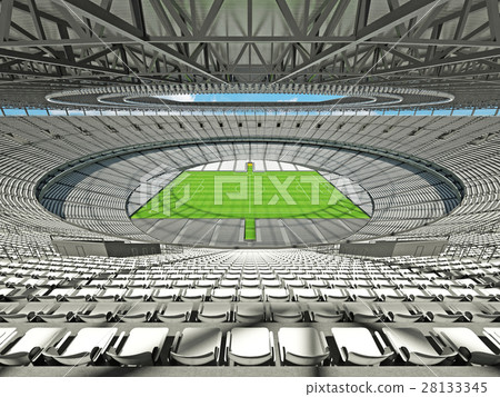Round football - soccer stadium with white seats 28133345